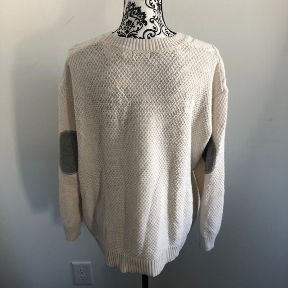 Bdg cream oversized elbow patch sweater S - Picture 7 of 9